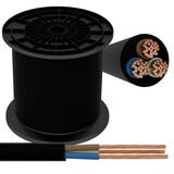Aigostar Aansluitsnoer - 50m - 3x 2.5mm2 met zwarte mantel rond - H03VVH2-F 3G2.5