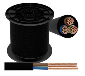 Aigostar Aansluitsnoer - 50m - 3x 2.5mm2 met zwarte mantel rond - H03VVH2-F 3G2.5 Aigostar Aansluitsnoer - 50m - 3x 2.5mm2 met zwarte mantel rond - H03VVH2-F 3G2.5
