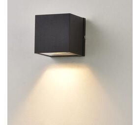 Artdelight LED Wandlamp Down IP54 - Zwart DICE Vierkant 100MM | 1x GU10 fitting