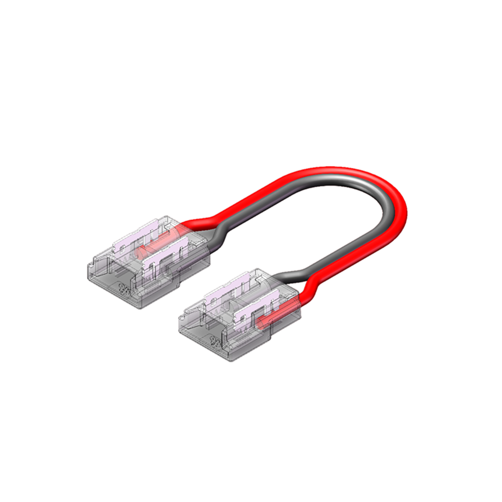 LCB  LED strip COB toebehoren - 8mm hoek connector 2-pins koppelstuk met aansluitkabel | toepasbaar als beginconnector