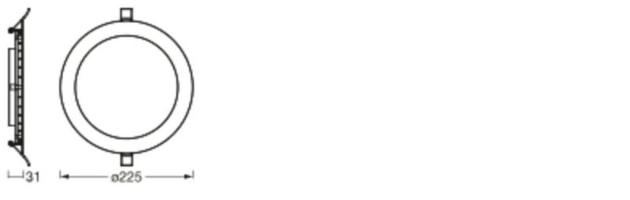 Ledvance LED Downlight Ultra Slim Inbouwspot - Wit 225MM - 22W 2000Lm - 4000K 840 Koel Wit |  Zaagmaat 200mm