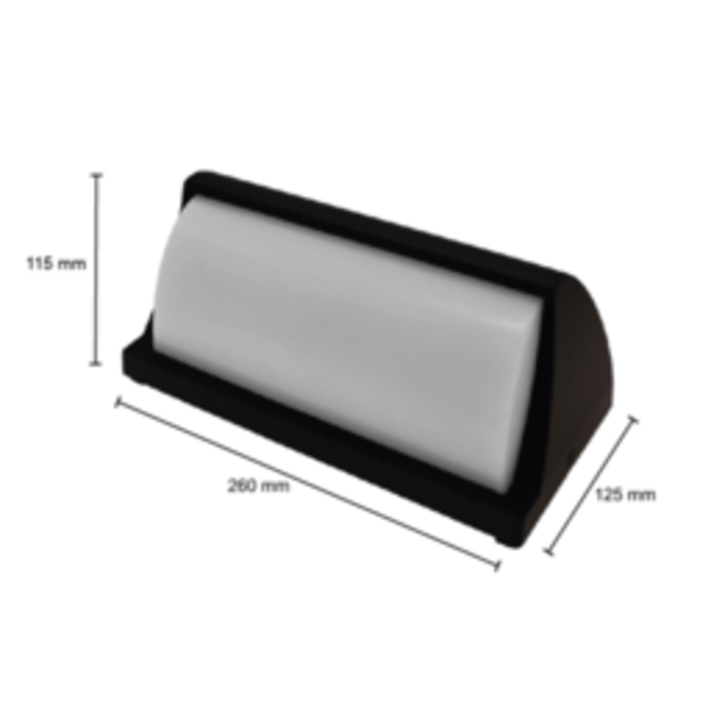 LCB LED Bulkhead - Zwart - 4000K - 12W - 960l/m - IP54