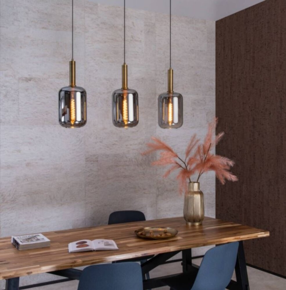 Lucide Lucide JOANET - Hanglamp - 3xE27 - Fumé Lucide Lucide JOANET - Hanglamp - 3xE27 - Fumé