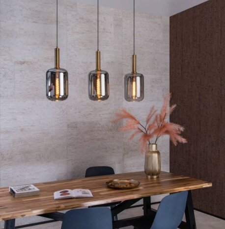 Lucide Lucide JOANET - Hanglamp - 3xE27 - Fumé Lucide Lucide JOANET - Hanglamp - 3xE27 - Fumé