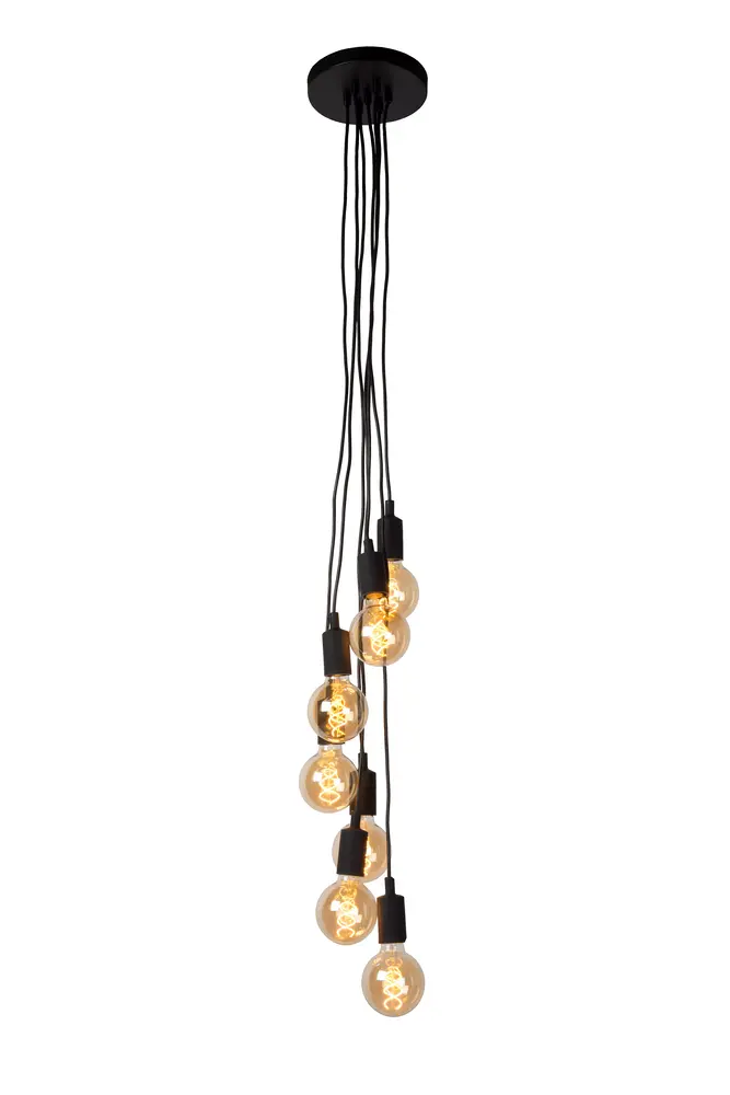Lucide Lucide FIX Hanglamp 7xE27 Zwart Lucide Lucide FIX Hanglamp 7xE27 Zwart