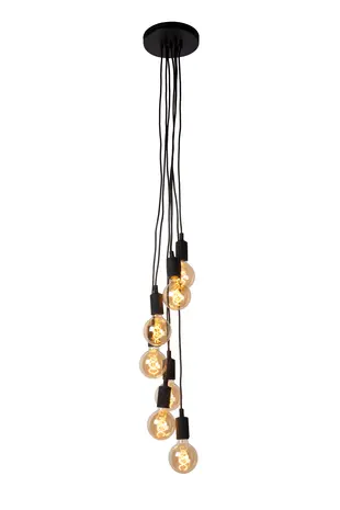 Lucide Lucide FIX Hanglamp 7xE27 Zwart Lucide Lucide FIX Hanglamp 7xE27 Zwart