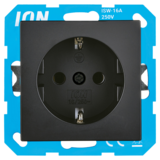 ION Industries Stopcontact - Mat Zwart | Randaarde & Kinderbeveiliging