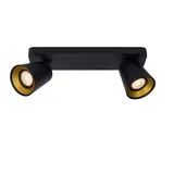 Lucide OP=OP TURNON Plafondspot-Zwart-LED Dimb.-2xGU10-5W