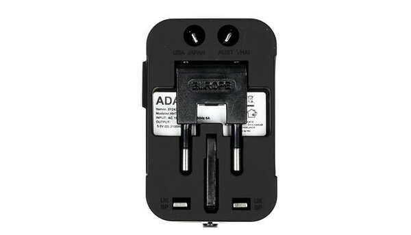 Benson Reisadapter Internationaal - 2 USB Poorten - Wereldwijde Stekkeraansluiting