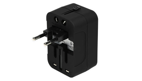 Benson Reisadapter Internationaal - 2 USB Poorten - Wereldwijde Stekkeraansluiting