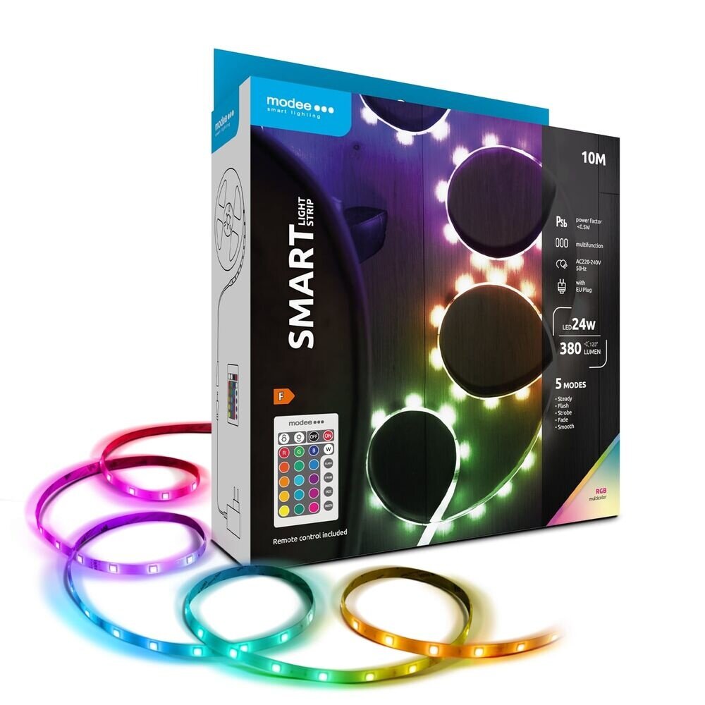 Modee LED Strip - 2m 7W - RGB - USB aansluiting - incl. afstandsbediening Modee LED Strip - 2m 7W - RGB - USB aansluiting - incl. afstandsbediening