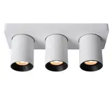 Lucide LED Plafondspot NIGEL Wit / Zwart - GU10 Fitting - 3-Lichts - 15W -  DTW Dim to warm 2200K/3000K | Dimtone Dimbaar Lucide LED Plafondspot NIGEL Wit / Zwart - GU10 Fitting - 3-Lichts - 15W -  DTW Dim to warm 2200K/3000K | Dimtone Dimbaar