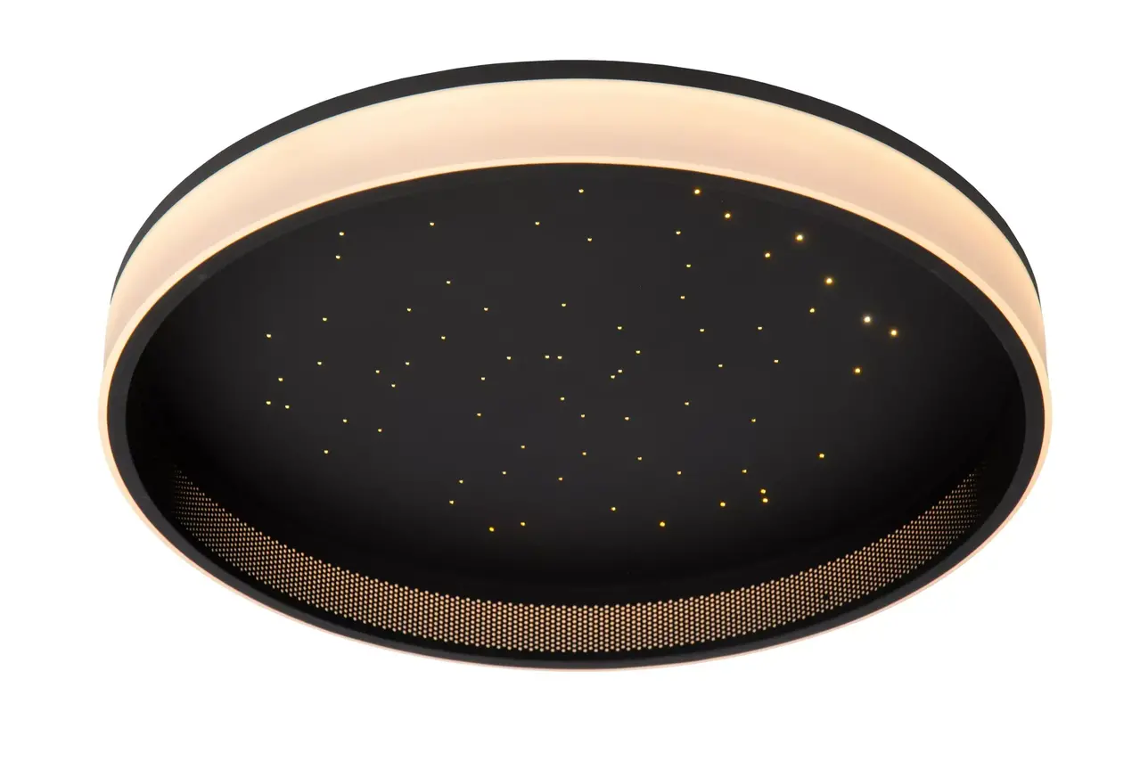 Lucide LED Plafondlamp Sterrenhemel  - ESTREJA Zwart - Ø 40cm - 40W -  CCT 2500K/3000K Instelbaar | Dimbaar + RF afstandbediening Lucide LED Plafondlamp Sterrenhemel  - ESTREJA Zwart - Ø 40cm - 40W -  CCT 2500K/3000K Instelbaar | Dimbaar + RF afstandbediening