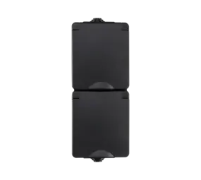 ION Industries Opbouw IP55 Wandcontactdoos 2-voudig Verticaal | Zwart ION Industries Opbouw IP55 Wandcontactdoos 2-voudig Verticaal | Zwart