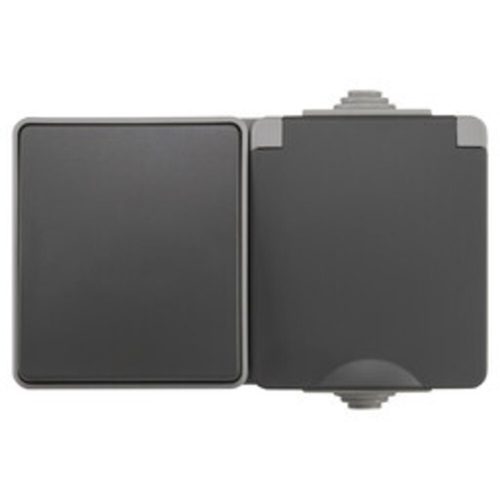 ION Industries Combinatie spatwaterdicht - opbouw - wissel - randaarde - IP55 - grijs