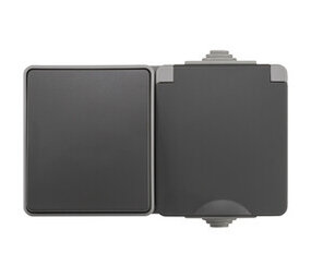 ION Industries Combinatie spatwaterdicht - opbouw - wissel - randaarde - IP55 - grijs