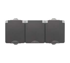ION Industries Contactdoos spatwaterdicht - opbouw - 3-voudig - randaarde - IP55 - grijs ION Industries Contactdoos spatwaterdicht - opbouw - 3-voudig - randaarde - IP55 - grijs