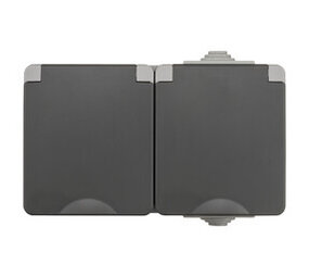 ION Industries Contactdoos spatwaterdicht - opbouw - 2-voudig - randaarde - IP55 - grijs ION Industries Contactdoos spatwaterdicht - opbouw - 2-voudig - randaarde - IP55 - grijs