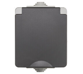 ION Industries Contactdoos spatwaterdicht - opbouw - 1-voudig - randaarde - IP55 - grijs ION Industries Contactdoos spatwaterdicht - opbouw - 1-voudig - randaarde - IP55 - grijs