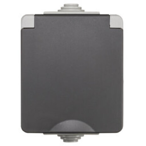 ION Industries Contactdoos spatwaterdicht - opbouw - 1-voudig - randaarde - IP55 - grijs ION Industries Contactdoos spatwaterdicht - opbouw - 1-voudig - randaarde - IP55 - grijs