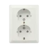 ION Industries Contactdoos inbouw/opbouw - 2-voudig - randaarde - Alpin Wit