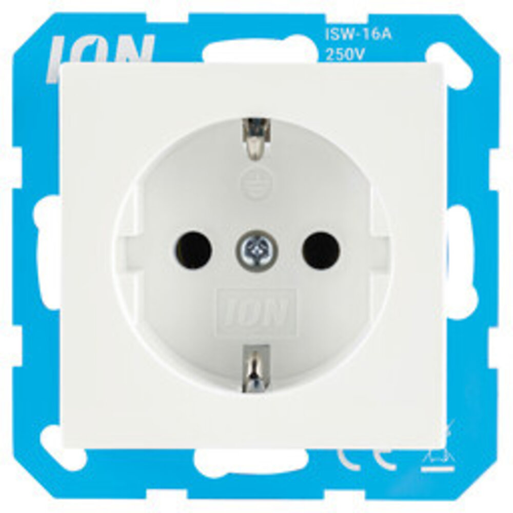 ION Industries V1/J1 contactdoos inbouw - 1-voudig - randaarde - met aanraakbeveiliging - 71 x 71 x 32 mm - Alpin Wit ION Industries V1/J1 contactdoos inbouw - 1-voudig - randaarde - met aanraakbeveiliging - 71 x 71 x 32 mm - Alpin Wit