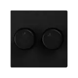 ION Industries V1/J1 centraalplaat met knop - duo dimmer - 55 x 55 mm - Mat Zwart