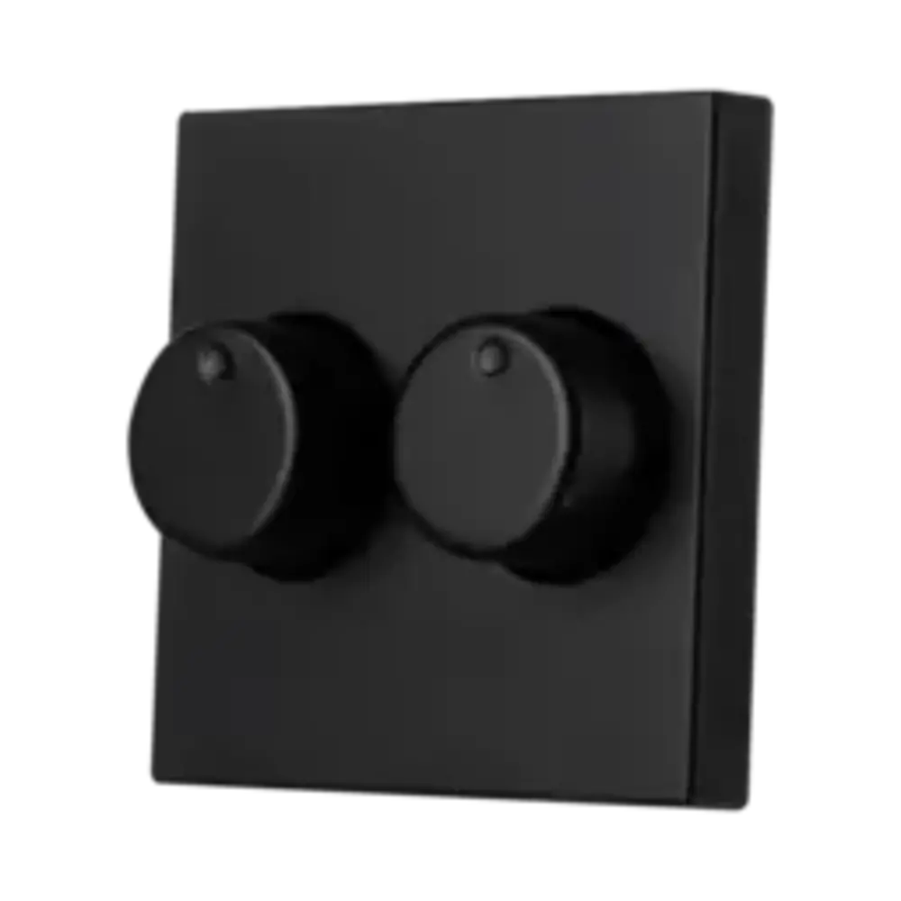 ION Industries V1/J1 centraalplaat met knop - duo dimmer - 55 x 55 mm - Mat Zwart ION Industries V1/J1 centraalplaat met knop - duo dimmer - 55 x 55 mm - Mat Zwart