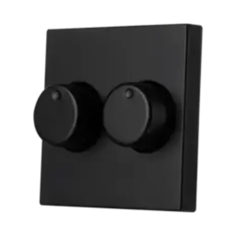 ION Industries V1/J1 centraalplaat met knop - duo dimmer - 55 x 55 mm - Mat Zwart ION Industries V1/J1 centraalplaat met knop - duo dimmer - 55 x 55 mm - Mat Zwart