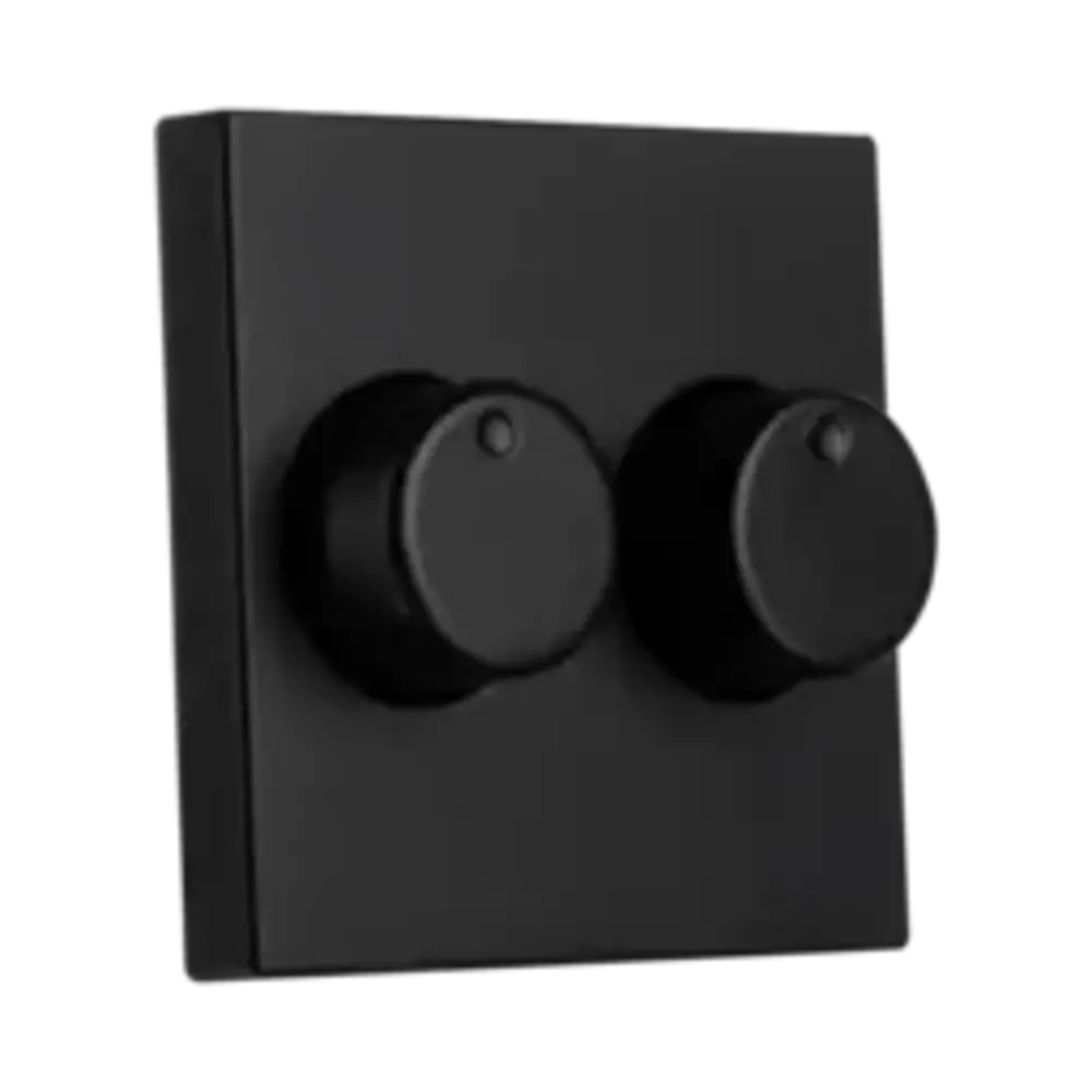 ION Industries V1/J1 centraalplaat met knop - duo dimmer - 55 x 55 mm - Mat Zwart ION Industries V1/J1 centraalplaat met knop - duo dimmer - 55 x 55 mm - Mat Zwart