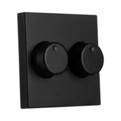 ION Industries V1/J1 centraalplaat met knop - duo dimmer - 55 x 55 mm - Mat Zwart ION Industries V1/J1 centraalplaat met knop - duo dimmer - 55 x 55 mm - Mat Zwart