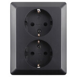 ION Industries Contactdoos inbouw/opbouw - 2-voudig - RA - Mat Zwart