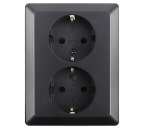 ION Industries Contactdoos inbouw/opbouw - 2-voudig - RA - Mat Zwart ION Industries Contactdoos inbouw/opbouw - 2-voudig - RA - Mat Zwart