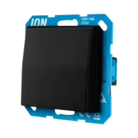 ION Industries V1/J1 contactdoos inbouw RA - 1-voudig - randaarde - met klep - IP44 - Mat Zwart