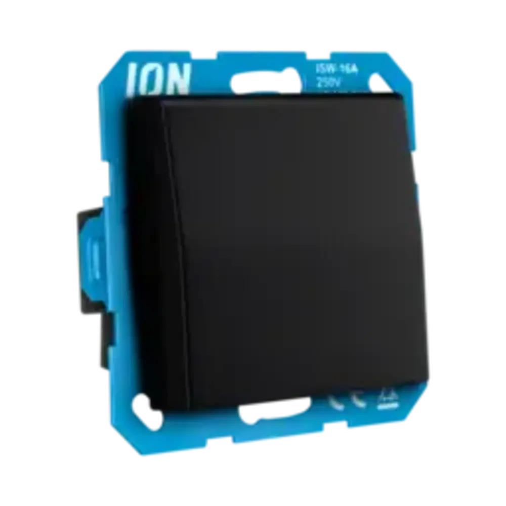 ION Industries V1/J1 contactdoos inbouw RA - 1-voudig - randaarde - met klep - IP44 - Mat Zwart