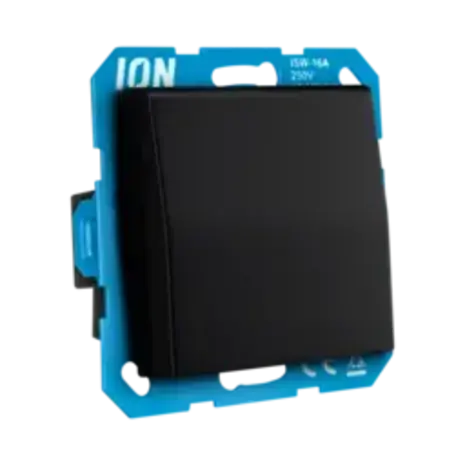 ION Industries V1/J1 contactdoos inbouw RA - 1-voudig - randaarde - met klep - IP44 - Mat Zwart
