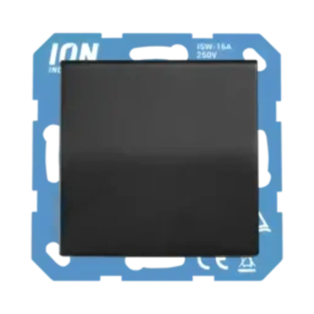 ION Industries V1/J1 contactdoos inbouw RA - 1-voudig - randaarde - met klep - IP44 - Mat Zwart