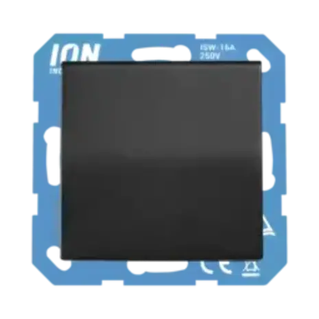 ION Industries V1/J1 contactdoos inbouw RA - 1-voudig - randaarde - met klep - IP44 - Mat Zwart