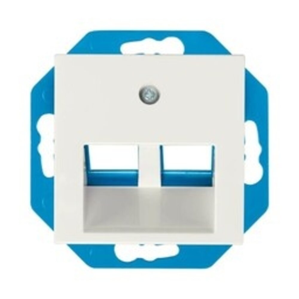 ION Industries Modular Jack 30° 2-voudig met Centraalplaat V1/J1  UTP/coax | Alpin Wit ION Industries Modular Jack 30° 2-voudig met Centraalplaat V1/J1  UTP/coax | Alpin Wit