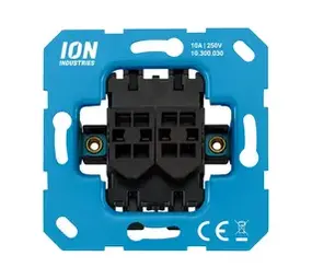 ION Industries Wipschakelaar Dubbel - 2-polig - Mat Zwart  10.300.030