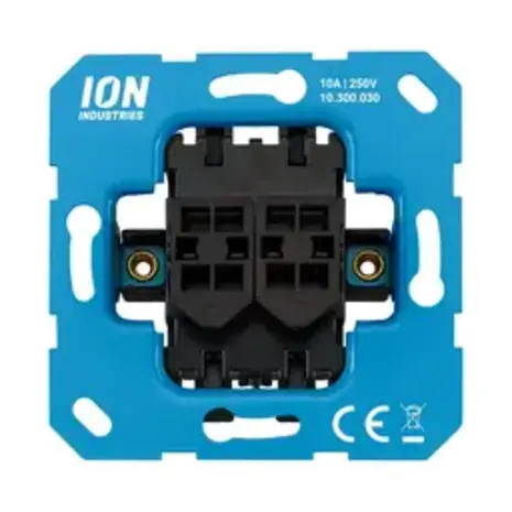 ION Industries Wipschakelaar Dubbel - 2-polig - Mat Zwart  10.300.030 ION Industries Wipschakelaar Dubbel - 2-polig - Mat Zwart  10.300.030