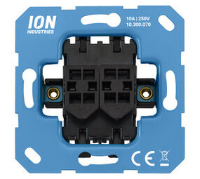 ION Industries Schakelaar inbouw - impuls - element - IP20 - 71 x 71 mm Mat Zwart