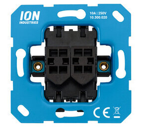 ION Industries Schakelaar inbouw - serie - element - IP20 - 71 x 71 mm Mat Zwart