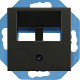 ION Industries Modular Jack 30° 2-voudig met Centraalplaat V1/J1  UTP/coax | Mat Zwart