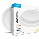 Modee OP=OP LED Bulkhead - PIR sensor - 18W 1820lm - 4000K - D195x45mm - IP65 - Wit Modee OP=OP LED Bulkhead - PIR sensor - 18W 1820lm - 4000K - D195x45mm - IP65 - Wit