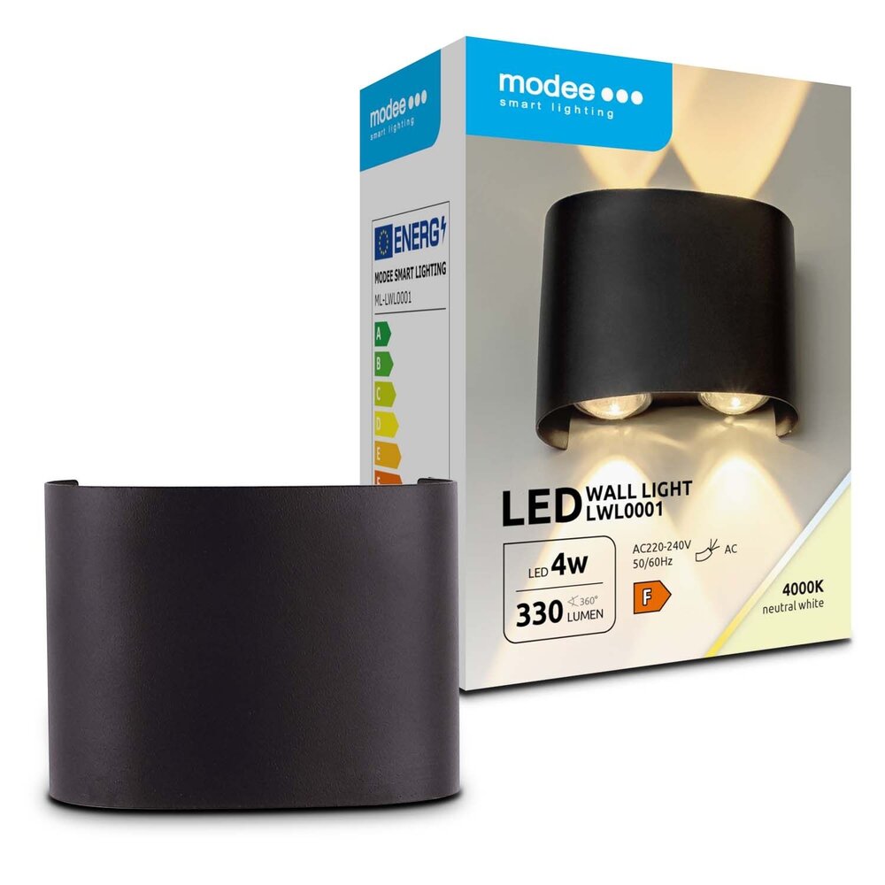 Modee LED Wandlamp - 4W 220lm - 4000K - IP65 - 98x75x40mm
