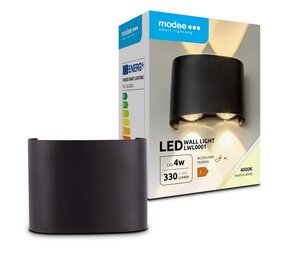 Modee LED Wandlamp - 4W 220lm - 4000K - IP65 - 98x75x40mm Modee LED Wandlamp - 4W 220lm - 4000K - IP65 - 98x75x40mm