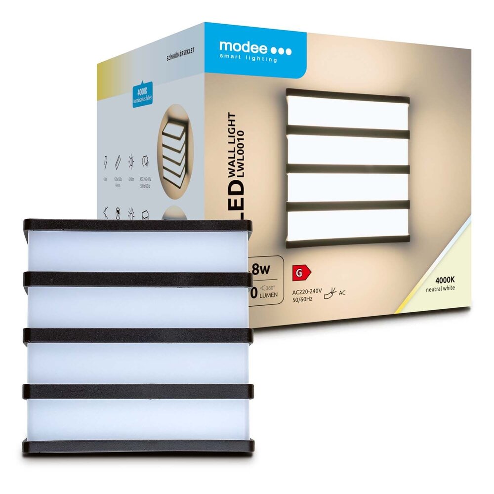 Modee LED Wandlamp - 8W 610lm - 4000K - IP65 - 120x120x92mm Modee LED Wandlamp - 8W 610lm - 4000K - IP65 - 120x120x92mm