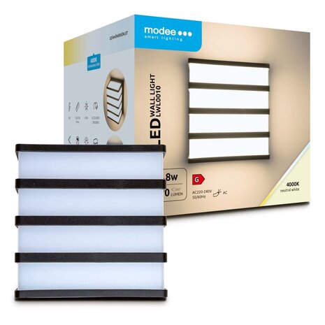 Modee LED Wandlamp - 8W 610lm - 4000K - IP65 - 120x120x92mm Modee LED Wandlamp - 8W 610lm - 4000K - IP65 - 120x120x92mm