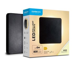 Modee LED Wandlamp - 6W 800lm - 4000K - IP65 - 135x135x42mm Modee LED Wandlamp - 6W 800lm - 4000K - IP65 - 135x135x42mm